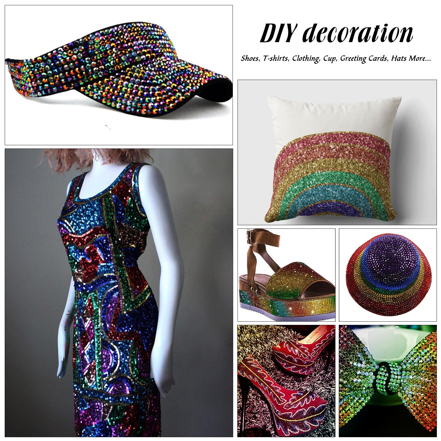 Meibite 6616PCS Multicolor Hotfix Rhinestones Crystal Glass for